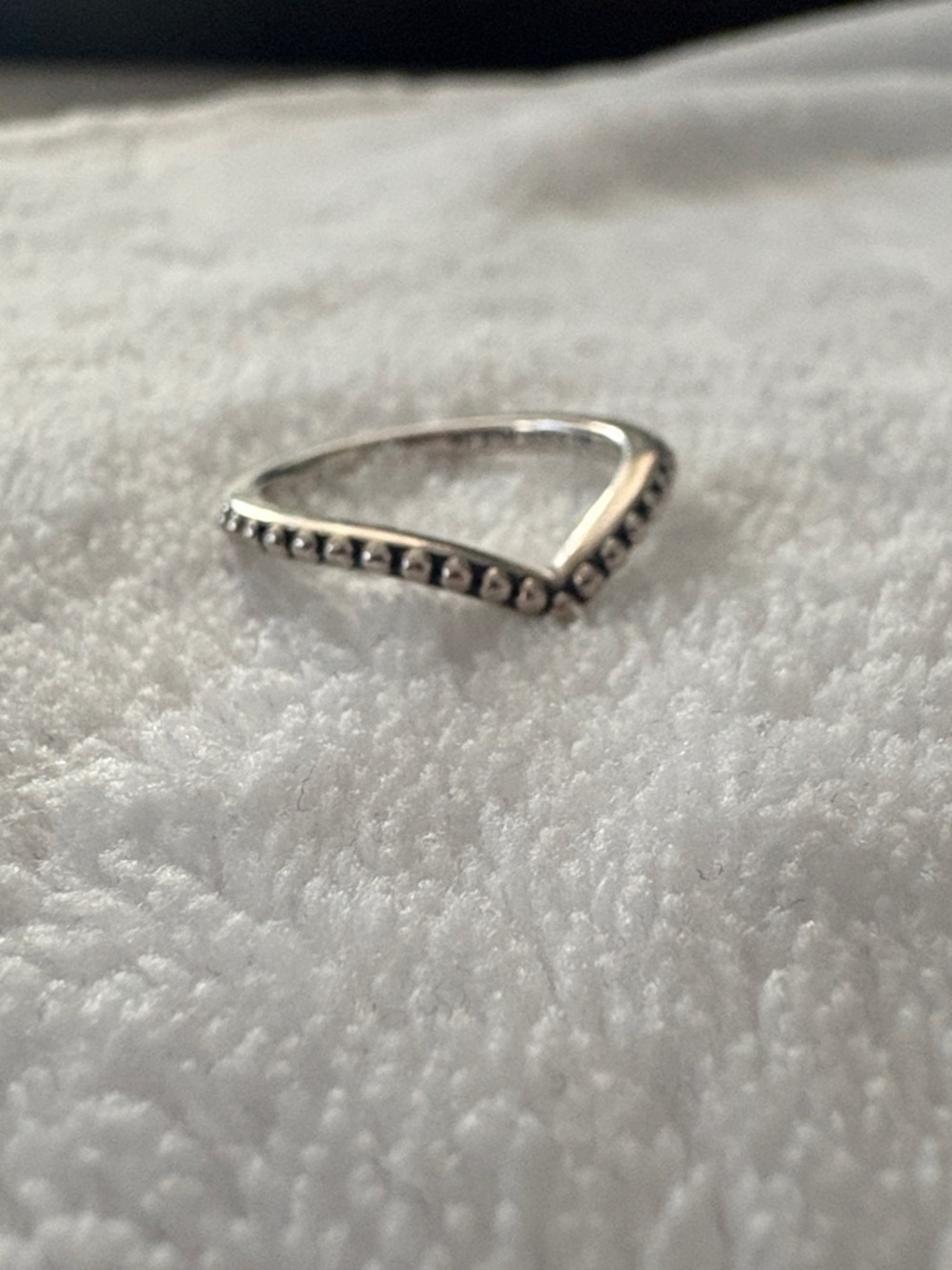 Pandora Beaded Wishbone Stacking Ring